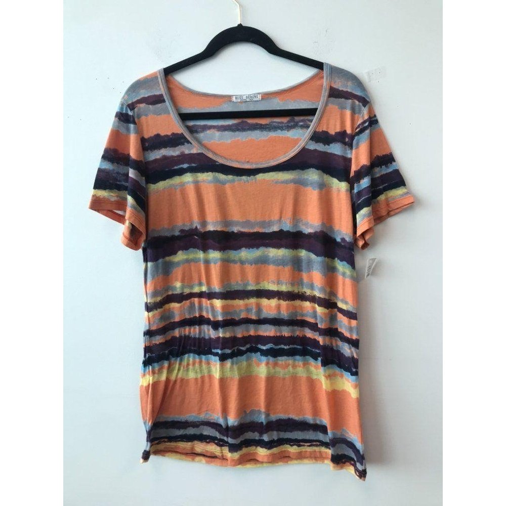 Russ Berns Size XL Abstract Striped Multicolor T-S